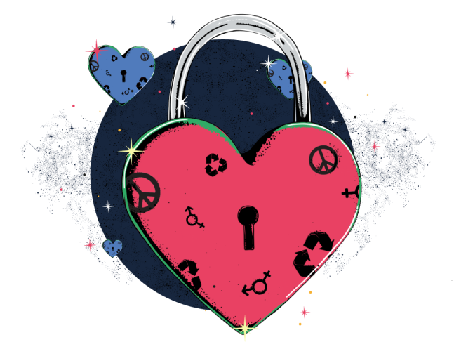 A heart with a lock